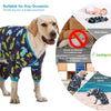 LovinPet Dog Clothing for Large Dogs: Dinosaur in The Jungle Print, Lightweight Stretchy Knit Pullover Puppy Pajamas, Big Dog Onesie. Large Breed Dog Jammies, Pet PJ's/XL