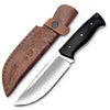WARIVO Bushcraft Knife - Full Tang D2 Steel Fixed-Blade with Leather Sheath - Skinning & Camping Survival Knife