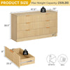 DWVO Fluted 6 Drawer Dressers, 47.5