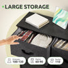 GOOBED Dresser with 9 Drawers - Fabric Storage Tower, Tall Chest Organizer Unit for Living Room, Entryway with Sturdy Steel Frame, Wooden Top, Cool Black Grey