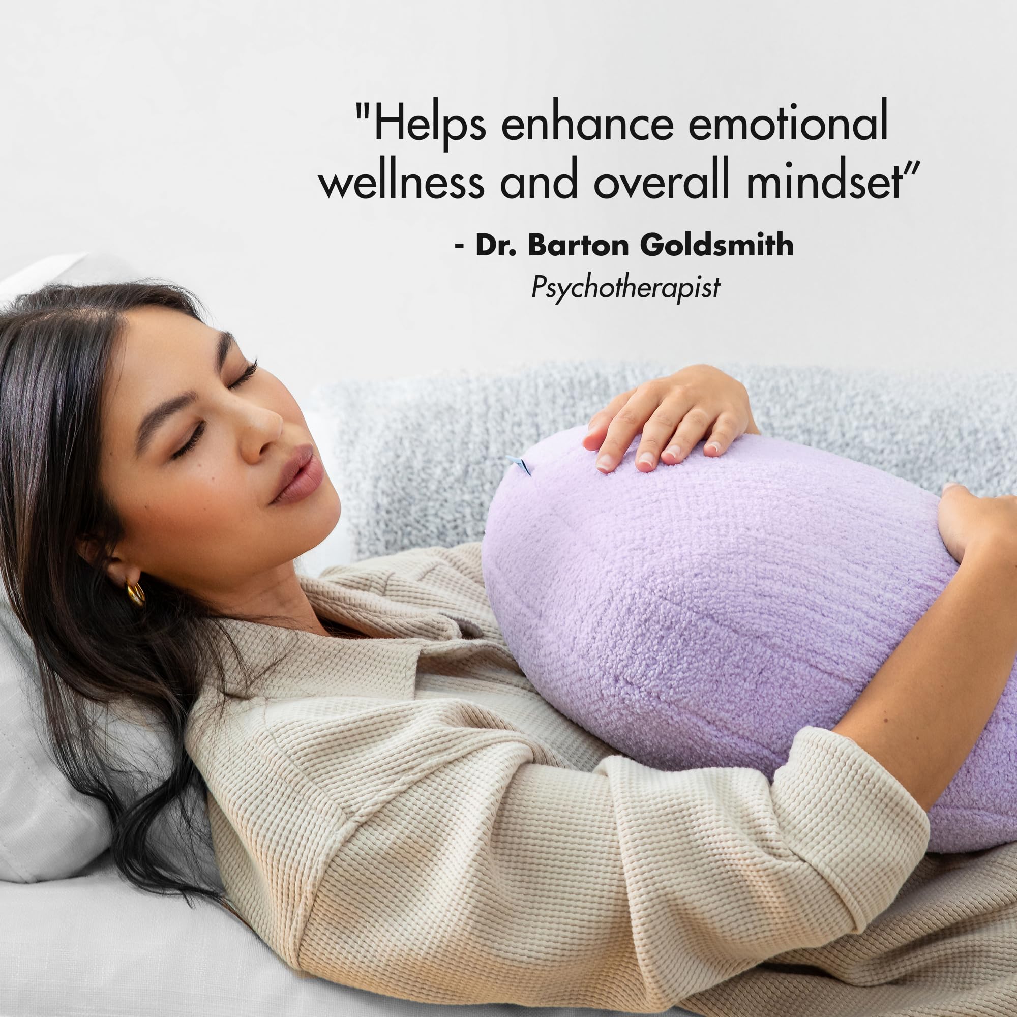 Quiet Mind Weighted Body Pillow for Kids & Adults – Large 6lb Lavender-Infused Hug Pillow – Soft, Calming Full-Body Support with Recycled Glass Beads & Non-Toxic Materials