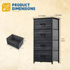 DWVO 4 Drawers Dresser, Dresser for Bedroom, Fabric Storage Tower, Chest of Drawers, Organizer Unit for Closets, Living Room, Sturdy Steel Frame, Wooden Top, Easy Pull Fabric Bins, Black Wood Grain