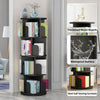 GarveeHome Rotating Bookshelf, 360 Display 4 Tier Bookcase Storage Rack for Kids & Adults, Corner Spinning Book Shelf for Small Space, Wood Revolving Bookcase Organizer for Bedroom, Living Room, Black
