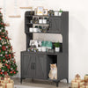 IDEALHOUSE Cat Litter Box Enclosure with Shelves and Doors,Wood Sturdy Hidden Litter Box Furniture,Indoor Cat House Furniture for Most of Litter Box,Litter Box Cabinet,Walnut Color