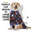LovinPet Large Big Dog Pajamas - Anxiety Calming Dog Onesie, Pet Pajamas for Dogs, Lightweight Stretchy 4 Legged Style Large Dog Jammies, Space Animals Black Print, Pet Pjs,Black L