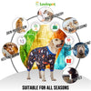 LovinPet Large Big Dog Pajamas - Anxiety Calming Dog Onesie, Pet Pajamas for Dogs, Lightweight Stretchy 4 Legged Style Large Dog Jammies, Space Animals Black Print, Pet Pjs,Black 3XL