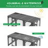 Wooden Window Catio Outdoor Cat Enclosure, Large Feral Cat Shelter for Mulitiple Cats, Walk in Cage with 6 Platforms, Outside Cats Patio Enclosure Weatherproof Roof Gray
