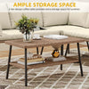 DWVO 4 Pieces Patio Furniture Set Outdoor Wicker Conversation Sectional L-Shaped Sofa with 2-Tier Coffee Table and Thick Cushions Outdoor sectional with 5 Seater for Backyard Porch (Beige)