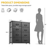 DWVO Dresser for Bedroom, Fabric Tower with 8 Drawers, Tall Dresser, Chest of Drawers for Closet, Living Room, Sturdy Steel Frame, Wooden Top, Easy Pull Handle, Black Ash