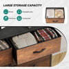 DWVO Dresser with 9 Drawers - Fabric Storage Tower, Organizer Unit for Living Room, Hallway - Sturdy Steel Frame, Wooden Top & Easy Pull Fabric Bins