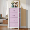 DWVO Storage Drawer with 4 Drawers - Fabric Dressers, Dresser for Living Room, Closets - Sturdy Steel Frame, Wooden Top & Easy Pull Fabric Bins, Cool Pink