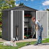 DWVO 6x4ft Metal Outdoor Storage Shed, Waterproof Tool Shed Heavy-Duty Storage Unit with Lockable Door and Vents, Ideal for Bicycles, Tools, Lawnmowers, Backyards, Patios, Lawns - Dark Gray
