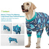 LovinPet Large Dog Clothes, Pet Anxiety Relief, UV Protection, Large Breed Dog Pajamas, Lightweight Stretchy Knit Fabric Onesie, Blue Elephant Print Weimaraner Jammies, Pet PJ's/XXL