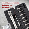 Venzo Bicycle Bike 1/4 Inch Driver - Torque Wrench Allen Key Tools Socket Set Kit 2-24Nm - Small Adjustable