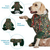 LovinPet Large Dog Onesies Big Pajamas: Wound Care/Post Surgery, Anxiety Relief, Lightweight Stretchy Fabric, Dog Pajamas,Dog Jammies, Reflective Stripe, Dew & Moss Dark Green Print, Pet PJ's /3XL