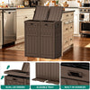 YITAHOME 76 Gallon Dual Compartment Outdoor Trash Can, Resin-Based with Layered Lid and Drip Tray, Waterproof Garbage Bin Brown