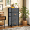 GOOBED Dresser with 4 Drawers - Fabric Storage Tower, Organizer Unit for Bedroom, Living Room, Hallway, Closets - Sturdy Steel Frame, Wooden Top & Easy Pull Fabric Bins, Dark Gray