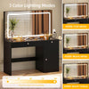 DWVO Vanity Desk with Large LED Mirror, Power Outlet, 47