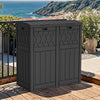 YITAHOME 76 Gallon Dual Compartment Outdoor Trash Can, Resin-Based with Layered Lid and Drip Tray, Waterproof Garbage Bin Black