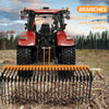 GarveeLife 60 Inch Pine Straw Needle Rake, 3 Point Landscape Rake, Powder Coated Steel Spring Tow Behind Rake, Tractor Rake Attachments for Leaves Straw Grass Attach to Cat 0 Cat 1, Orange