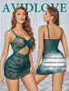 Avidlove Women Lingerie Bodycon Baby Doll Lingerie Sexy Lace Nightgown Blue Green L