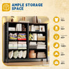 DWVO 8 Drawers Fabric Dresser, Furniture Storage Tower Cabinet, Organizer for Room, Living Room, Hallway, Closet, Sturdy Steel Frame, Wooden Top, Easy-to-Pull Fabric Bins