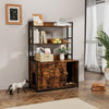 GarveeLife Large Litter Box Enclosure with Shelves and Doors, 52'' Litter Box Bookshelf Cat Box Furniture for Most of Litter Box Hidden Kitty Cat Litter Box Enclosure Cabinet with Scratch Pad Brown