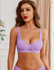 Avidlove Y2k Tops Bralettes for Women Sexy Demi Balconette Push Up Underwire Everyday Bra Lilac L