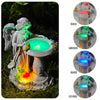 Vlyrofea Solar Angel Garden Sculpture with Color - Changing Lights,Resin Garden Outdoor Decorations Figurine with Birds,Frog & Mushroom for Home,Yard,Patio,Balcony,Lawn - Unique Housewarming Gifts