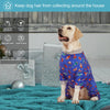 LovinPet Large Dog Pajamas, Navy Rocket and Spaceship Print, Lightweight Stretchy Knit Big Dog Pullover Shirt, Stop Shedding for Dogs, Onesies for Dogs, Pet PJ's Jumpsuit, PJ's for Pitbulls, M