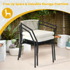 DWVO 3 Pieces Patio Set Wicker Furniture Outdoor Table and Chairs Rattan Chair Conversation Sets with Cushions & Coffee Table for Porch Backyard Poolside Garden, Gray