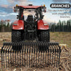 72 Inch Pine Straw Needle Rake, 3 Point Landscape Rake, Powder Coated Steel Spring Tow Behind Rakes, Tractor Attachments for Leaves Straw Grass Attach to Cat 0 Cat 1, Black