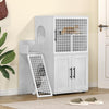 IDEALHOUSE Villa Litter Box Enclosure With Platform, Double Layer Hidden Furniture, Indoor Modern Cat Washroom, House With Ladder, 33.5
