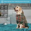 LovinPet Large Dog Onesies Big Pajamas: Wound Care/Post Surgery, Anxiety Relief, Lightweight Stretchy Fabric, Dog Pajamas,Dog Jammies, Reflective Stripe, Dew & Moss Dark Green Print, Pet PJ's /3XL