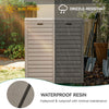 YITAHOME Outdoor Resin-Based Dual Compartment Trash Bins, 62 Gallon Capacity, Easy-to-Clean Hideaway Garbage Cans with Lid and Drip Tray (Light Brown)