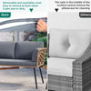 YITAHOME Wicker Outdoor Loveseat, All-Weather Patio Sofa for Balcony, Backyard, Pool, Porch, Deck, Outdoor Sectional Furniture Set with Table & Cushions - Grey