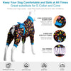LovinPet Pitbull Onesie - Large Dog Pajamas, Post Surgery Recovery Shirt, Stretchy Fabric, Aim for the Moon Flannel Navy Print, Anti Licking, Easy to Wear Girl or Boy Dog Jammies, Pitbull Clothes, 2XL