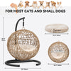 YITAHOME Cat Swing Bed with Stand & Cushion, Cat Egg Chair with Rattan Wicker Appearance, Indoor Hanging Swinging Cat Bed for Cats, Small Dogs, and Small Animals, Orange