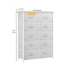 DWVO 10 Drawers Dresser, Fabric Dresser for Living Room, Tall Chest Organizer Unit for Living Room, Hallway