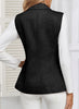 Happy Sailed Black Blazers for Women Business Casual Summer Sleeveless Double Breasted Open Front Tweed Blazer Vest Tops Lightweight Jackets Waistcoat Professional Office Outfits Large