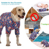 LovinPet Pit Bull Pajamas Large Dogs PJS - Tiger Garden Blue and Pink Print/Lightweight Stretchy Knit Big Dog Pullover Jammies, Large Breed Dog Pajamas, Pet PJ's /3XL