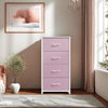 GOOBED Storage Drawer with 4 Drawers - Fabric Dressers, Dresser for Room, Living Room, Closets - Sturdy Steel Frame, Wooden Top & Easy Pull Fabric Bins, Pink