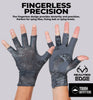 Tough Outdoors Fingerless UV Fishing Gloves - Men & Women - UPF 50+ Sun Protection - Kayaking & Sailing Gloves