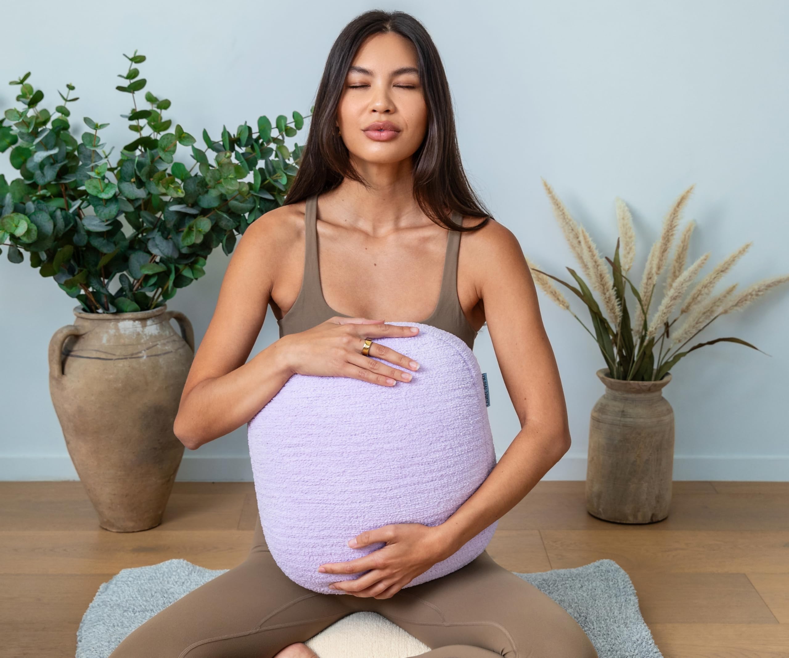 Quiet Mind Weighted Body Pillow for Kids & Adults – Large 6lb Lavender-Infused Hug Pillow – Soft, Calming Full-Body Support with Recycled Glass Beads & Non-Toxic Materials