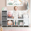 GarveeHome Kids Bookshelf with Reading Nook, Bookcase with Detachable Cushion, Adjustable Shelf,Storage Organizer with Book Rack for Bedroom, Playroom, Gift for Boys and Girls, White