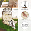 YITAHOME Hanging Egg Swing Chair Egg Chair Wicker Indoor Outdoor Hammock Egg Chair with Cushions 330lbs for Patio, Bedroom, Garden and Balcony, Beige (Stand not Included)