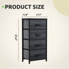 GOOBED Dresser with 4 Drawers - Fabric Storage Tower, Organizer Unit for Bedroom, Hallway, Closets - Sturdy Steel Frame, Wooden Top & Easy Pull Fabric Bins