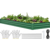 YITAHOME 12x4x1ft Large Raised Garden Bed Kit, Galvanized Metal Planter Box with Gloves, Ground Nails, Support Rod & Safety Rubber, Outdoor Above Ground Planters for Plants Vegetables Flowers, Green