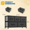 DWVO 5 Dresser for Bedroom, Fabric 5 Drawers, Chest of Drawers for Closet, Black Dresser & Chest of Drawers