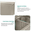 YITAHOME 180 Gallon XL Outdoor Storage Deck Box with Divider, Waterproof & Lockable, Ideal for Patio Furniture and Garden Tools, Resin-Built, Wood-Like Texture, Brown